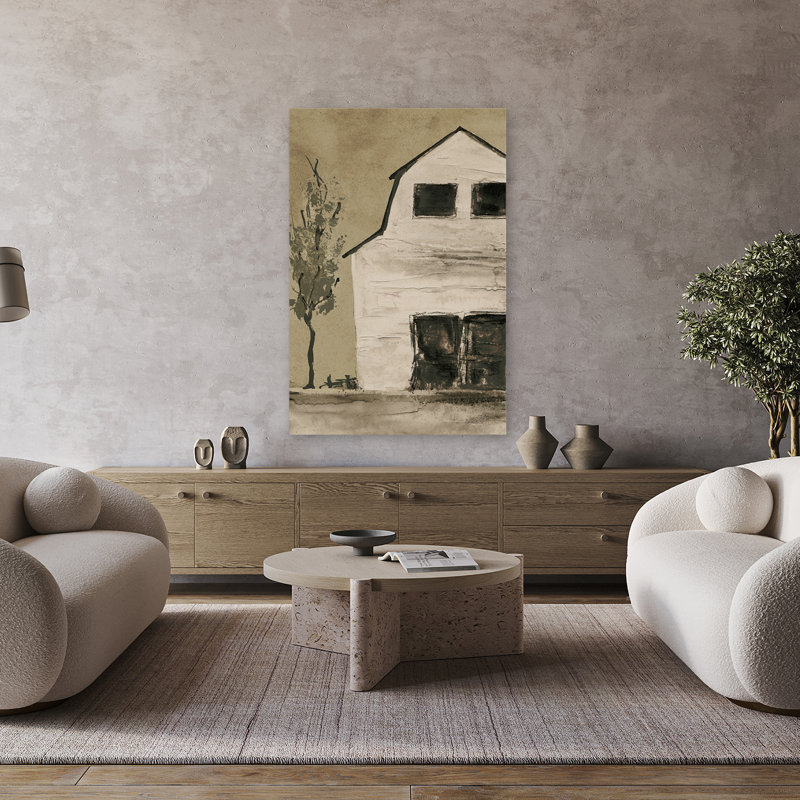 Brown Barn IV - Barn Black Brown Farm Art, H 48 po x l 32 po