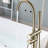 Floor Mount Bathtub Faucet In Brushed Gold - Standing Tub Filler With Handheld Shower And Quality Finish Stable Water-118765969