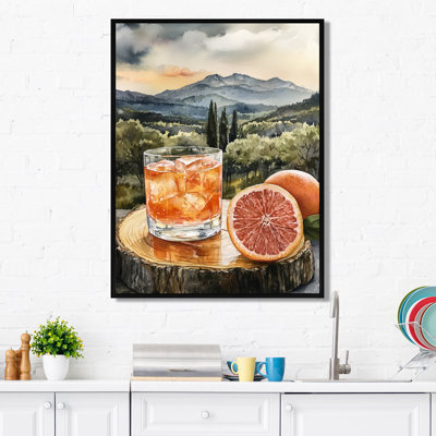 Gioula Cocktail Tequila With Glass Of Grapefruit II - Liquor Canvas Print