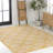 Duglas Traditional Mediterranean Tile Design Yellow/Cream Indoor/Outdoor Rug-964290155