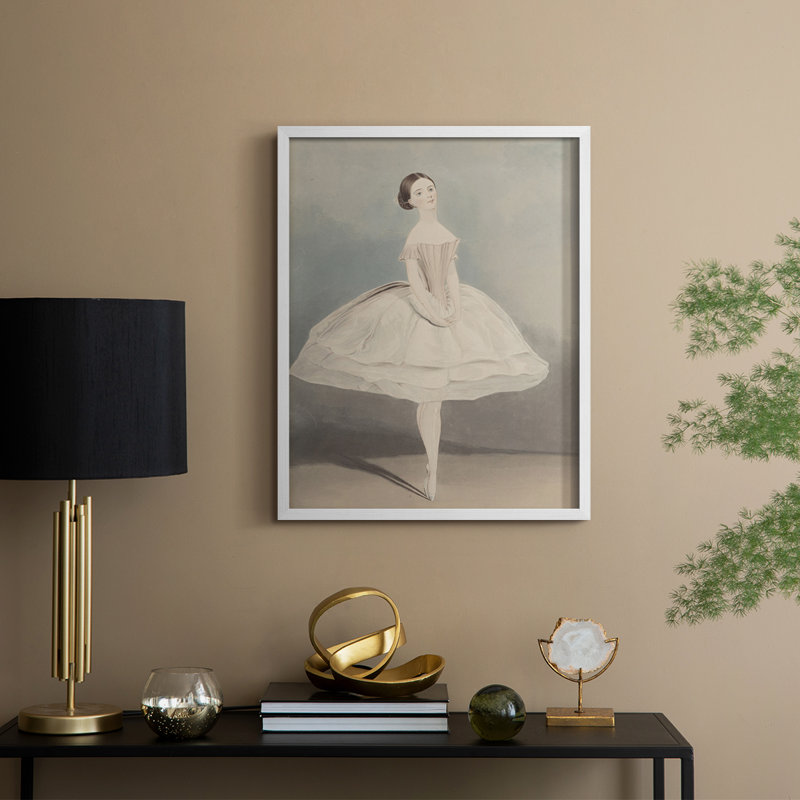 «Vintage Portrait Print XXV III», reproduction encadrée - bois massif, H 15 po x l 12 po, Blanc