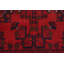 Tapis rouge / noir à motif géométrique et oriental en laine noué à la main 4 pi 10 po x 6 pi 4 po Cremeans