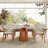 86.6/93.7 Farmhouse Double-Pedestal Dining Set With Rounded Rectangular Table & Upholstered Chairs-1678886293-1678886298