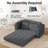 Boneless Pull Out Loveseat Boneless Couch,Sleeper Sofa, Folding Couch Bed with Pillow for Living Room Bedroom, Black-1221111158