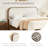 Mid-Century Solid Wood Boucle Upholstered Headboard Bed Frame-1223638638-1223638608