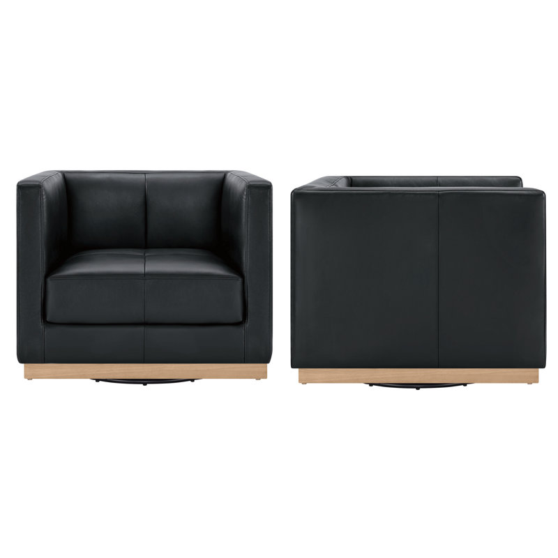 Chaise d'appoint pivotante rembourrée, Noir