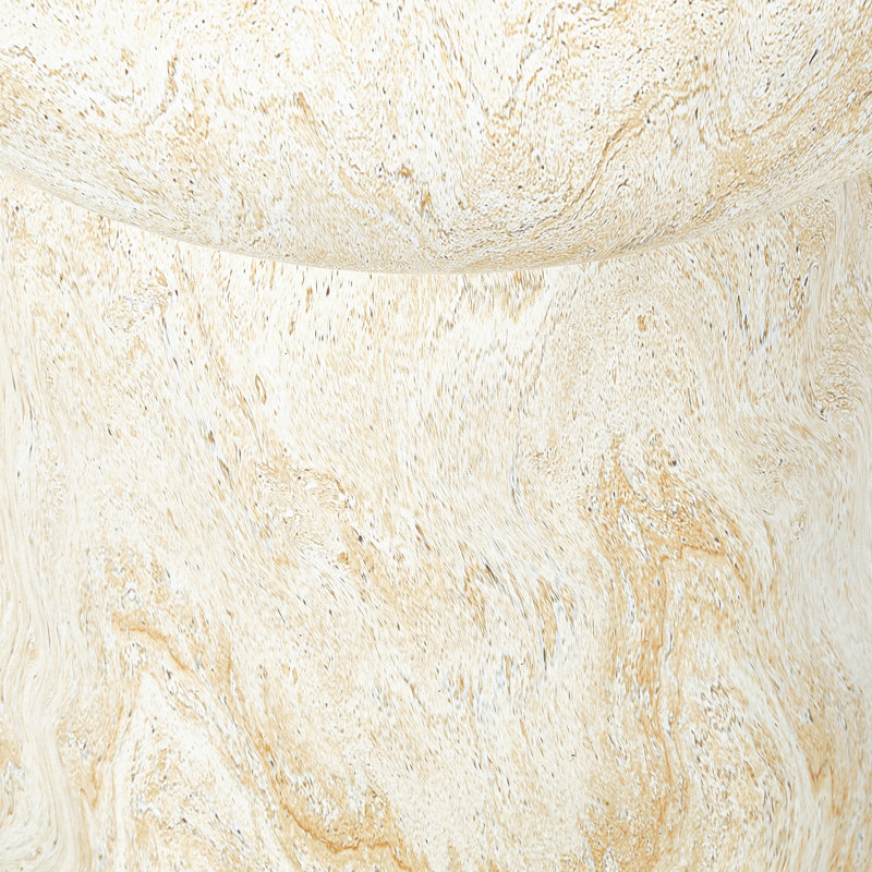 Table d'appoint et tabouret de jardin en forme de champignon, Beige/Or