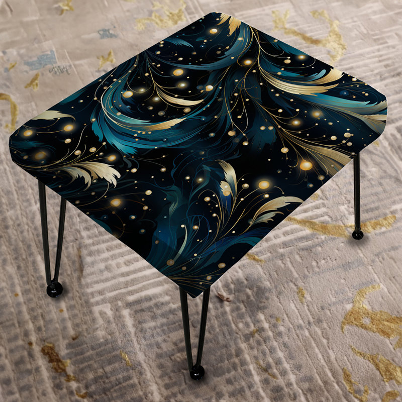 Cosmic Noir Moody Patterns - Repose-pieds rectangulaire abstrait