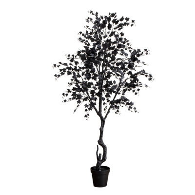 7Ft. Artificial Halloween Black Maple Tree