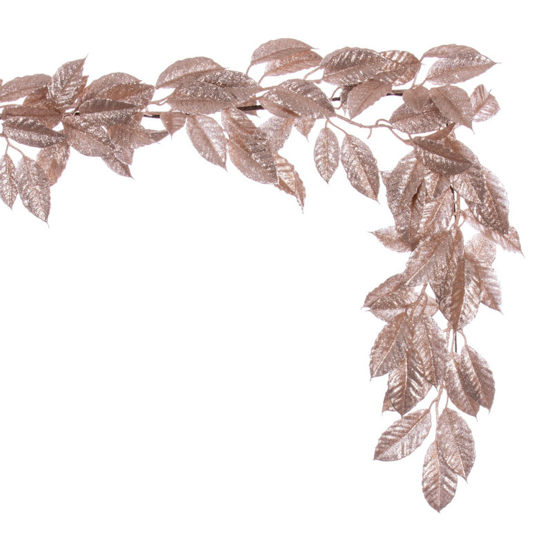 Vickerman 6'' Cafe Latte Artificial Gardenia Glitter Garland.