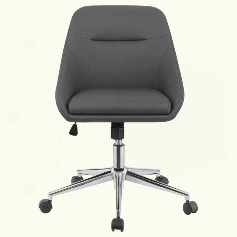 Upholstered Adjustable Home Office Desk Chair, Gray