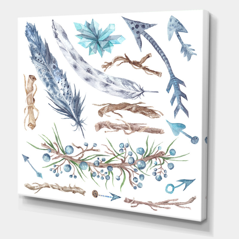 Forêt tribale - Impression sur toile, H 36 po x l 36 po x P 1,5 po, Toile tendue