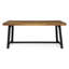 Table de salle à manger d'extérieur en bois d'acacia, finition teck sablé et noir