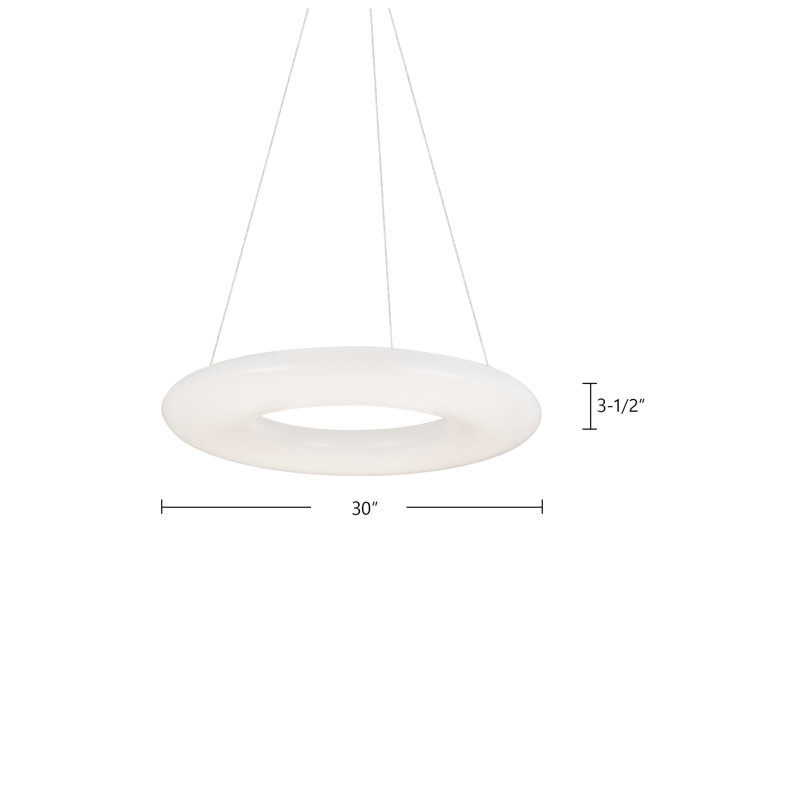1 - Light LED Pendant, 125.13" H x 30" W x 30" D