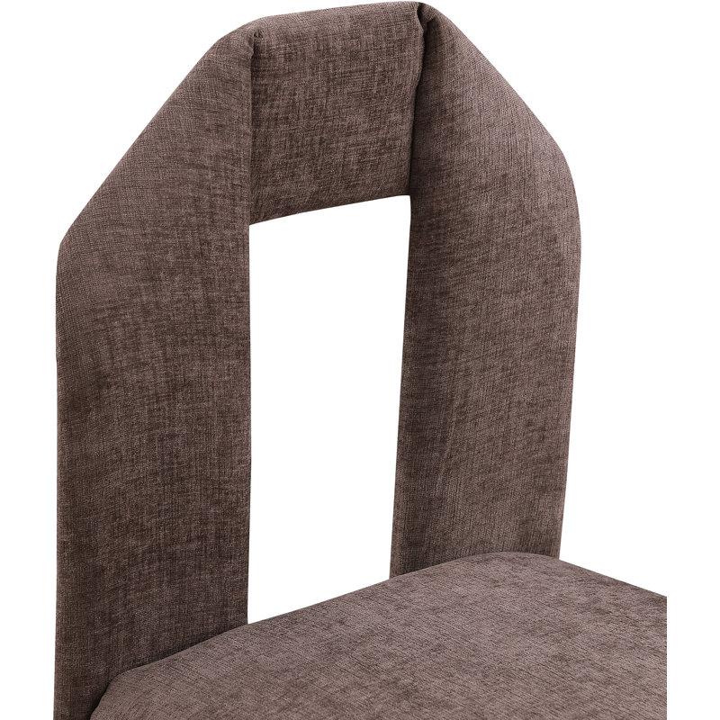 Chaise rembourrée Bennett, Tissu chenille brun