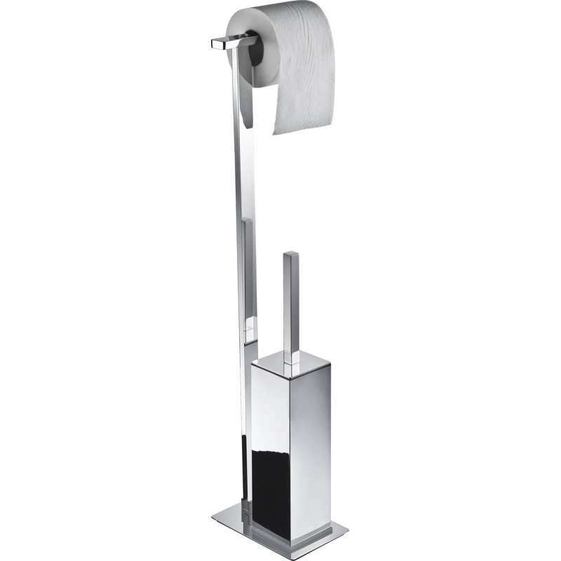 Ensemble de brosses de toilette en métal 25,59 po en chrome