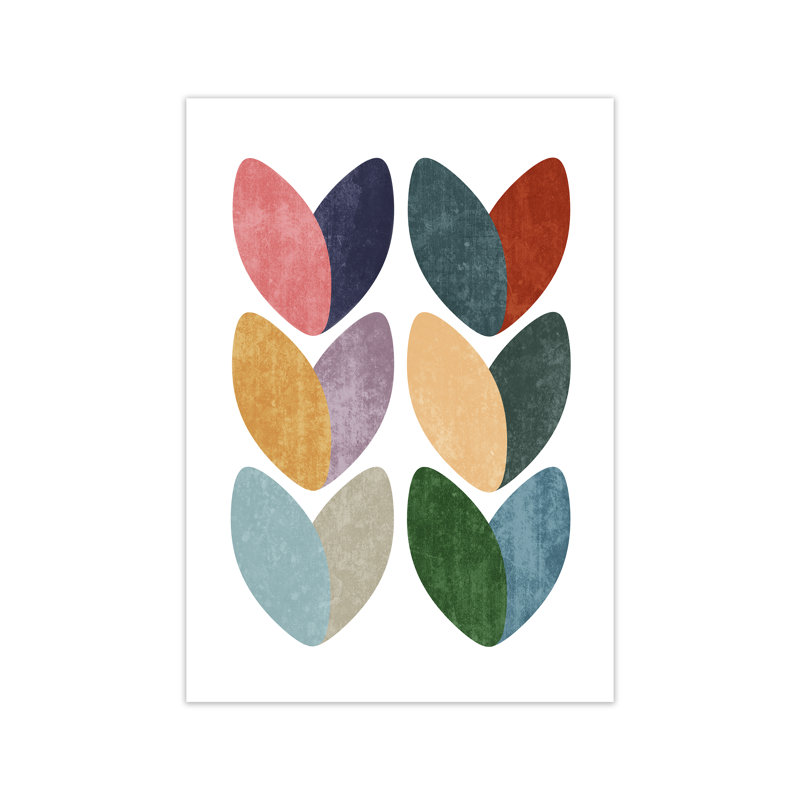 Scandinavian Hearts C - Print, 84cm H x 59cm W x 1cm D, No Frame