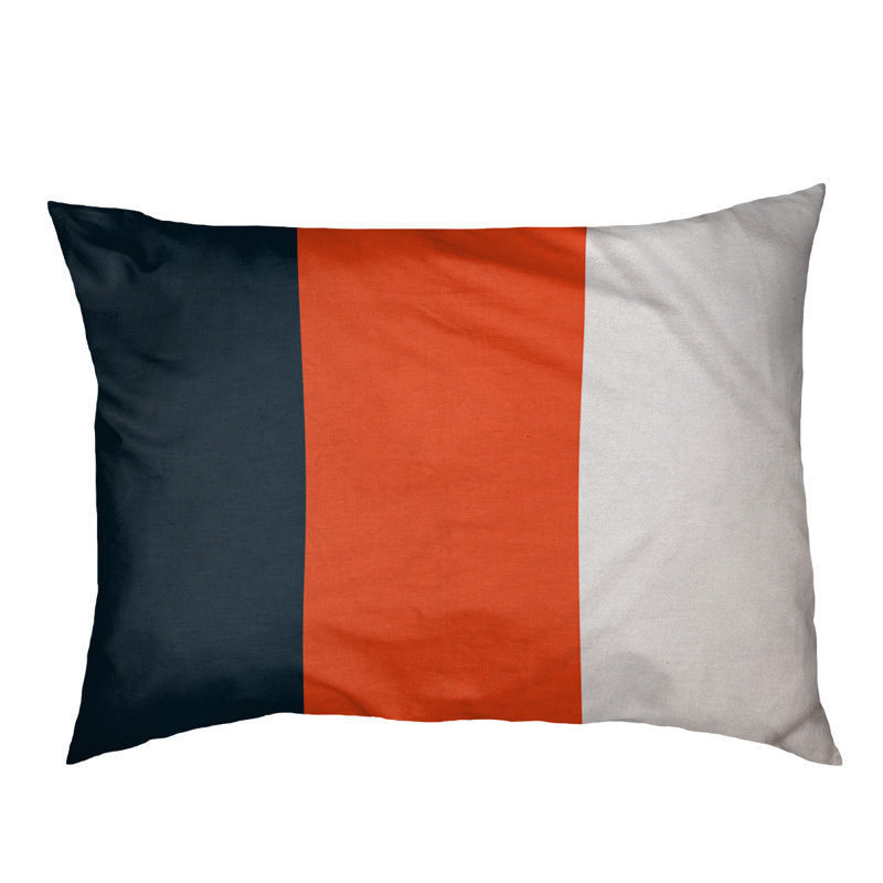 Coussin Minnesota, Grand (l 50 po x P 40 po x H 7 po), Noir / orange / blanc