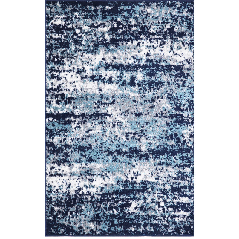 Abstrait bleu marine Abstrait bleu marine, Rectangle 2 pi 7 po x 4 pi 1 po