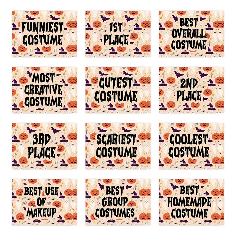 Pochette pour enfants, porte-cartes, cadeau de fête d'Halloween, lot de 12