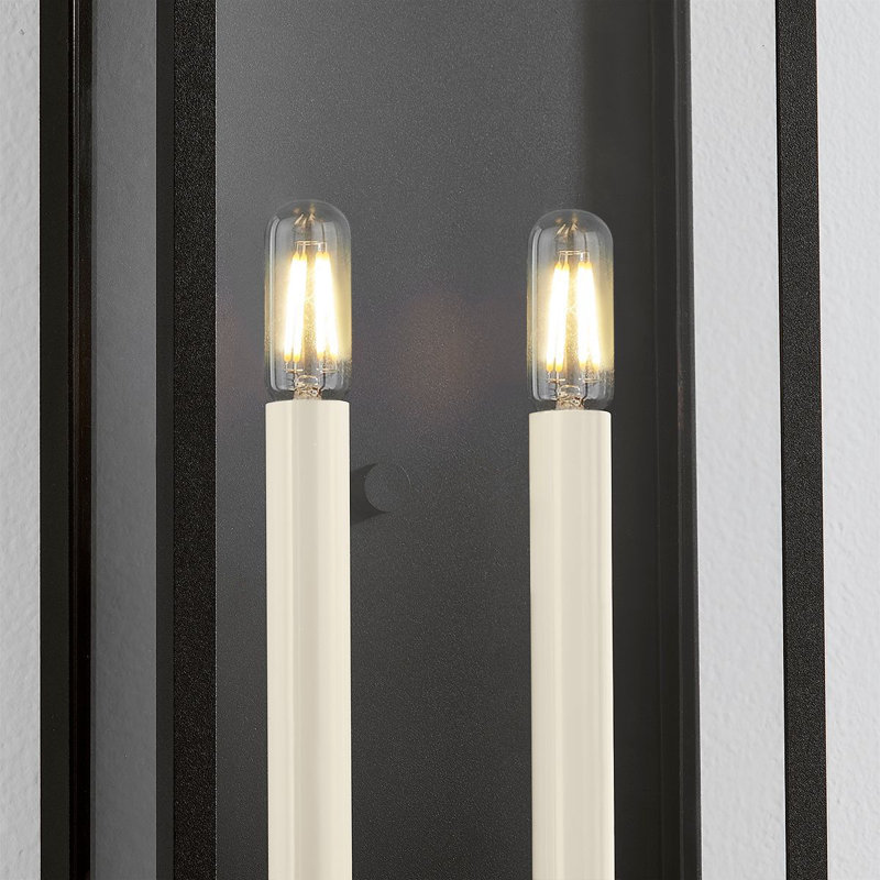 Textured Black Iron Sconce with Clear Glass Shade