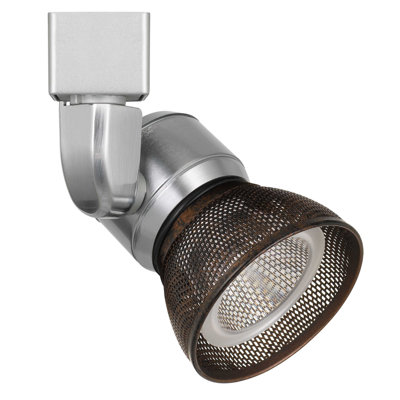 Cal Lighting, projecteur sur rail DEL intégré à intensité variable en acier brossé, 13,3 cm (5,25 po) de hauteur, 10 W, 700 lumens, 3 000 K, IRC 90, construction métallique.