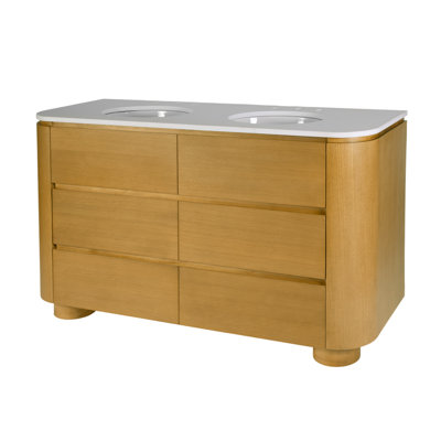 Ensemble de meuble-lavabo double 4 tiroirs Mari