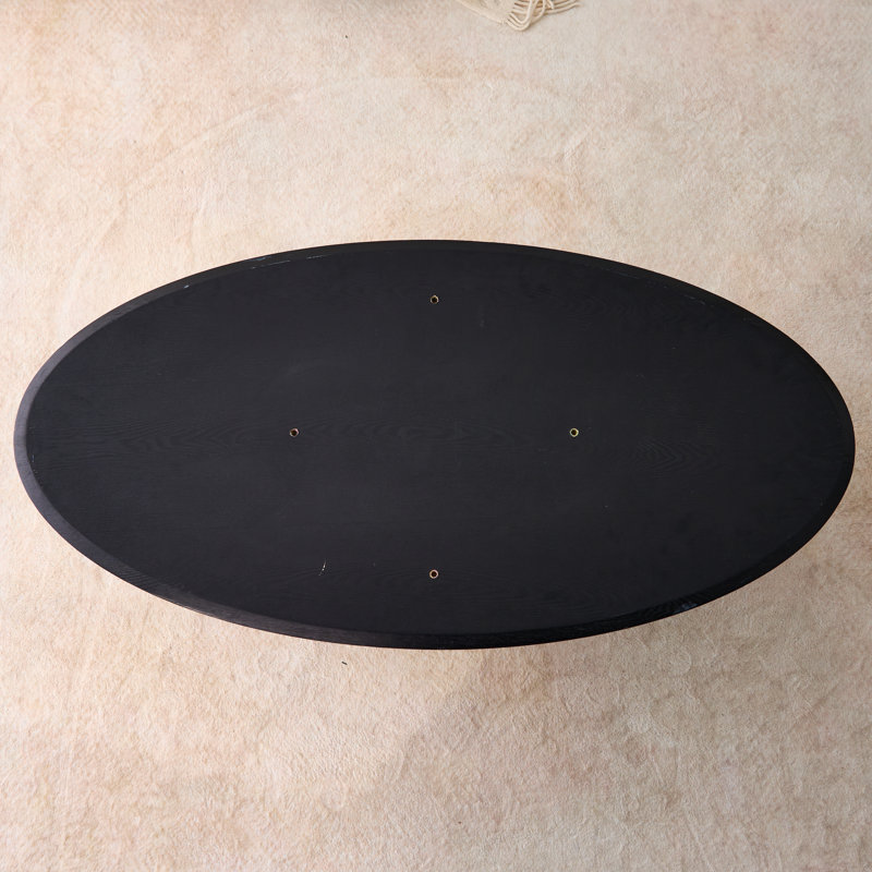 Oval Solid Wood Table Top Black 39.37", Black, 1.2"H x 39.37"L x 22.44"W, Oval