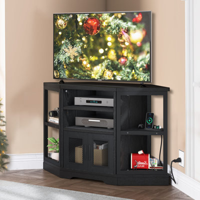 Preiss 47" Corner TV Stand with Media Storage for TVs up to 50" For Living Room