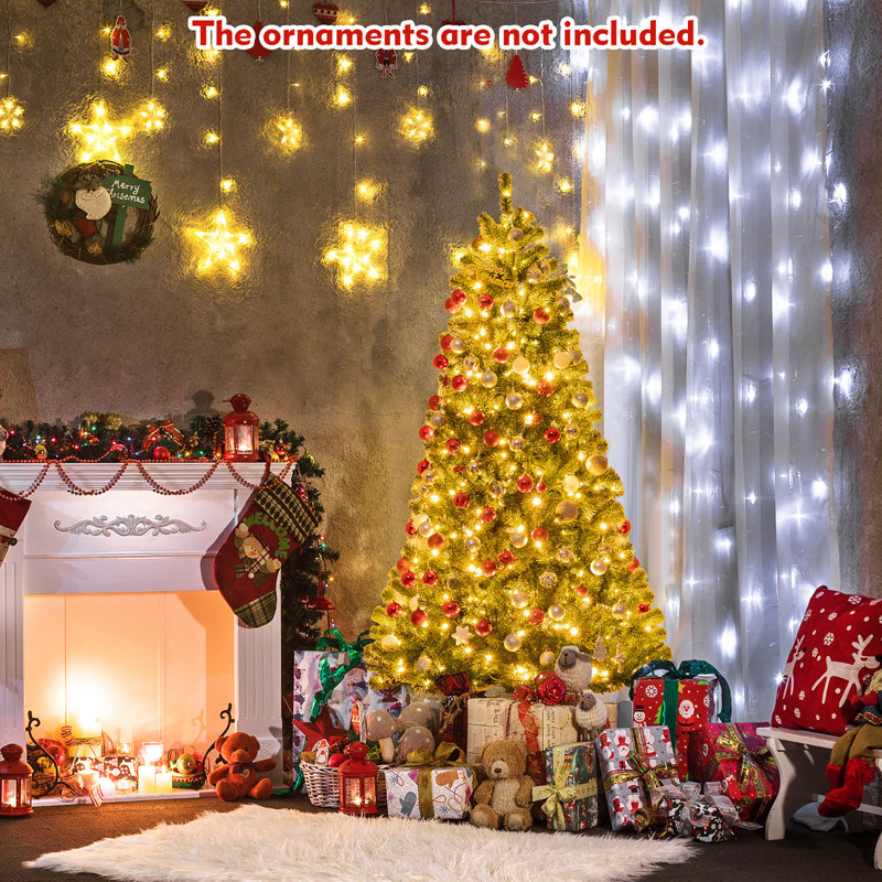 6ft Green Pre-lit Pine Christmas Tree with Remote-Controlled LED Lights