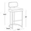 Tabouret de bar à hauteur fixe en métal doré et similicuir blanc - ensemble de 2