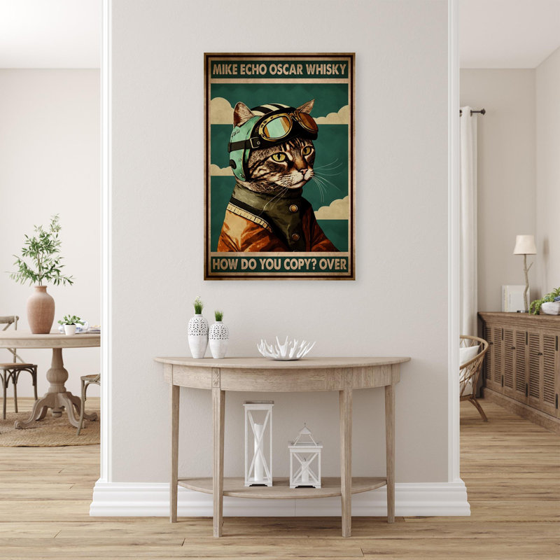 " Cat Pilot How Do You Copy Over ", 20" H x 16" W x 1.25" D