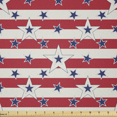 Devontre Stripes with Stars Freedom and Liberty of the USA National Holiday Multi-Purpose Fabric