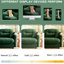 4 canapés modulaires avec tissu en chenille, coussin, ensemble de ressorts et 4 sièges en U décoratifs en chenille douce, design, éponge et confort de salon