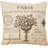Paris Script Linen Throw Pillow