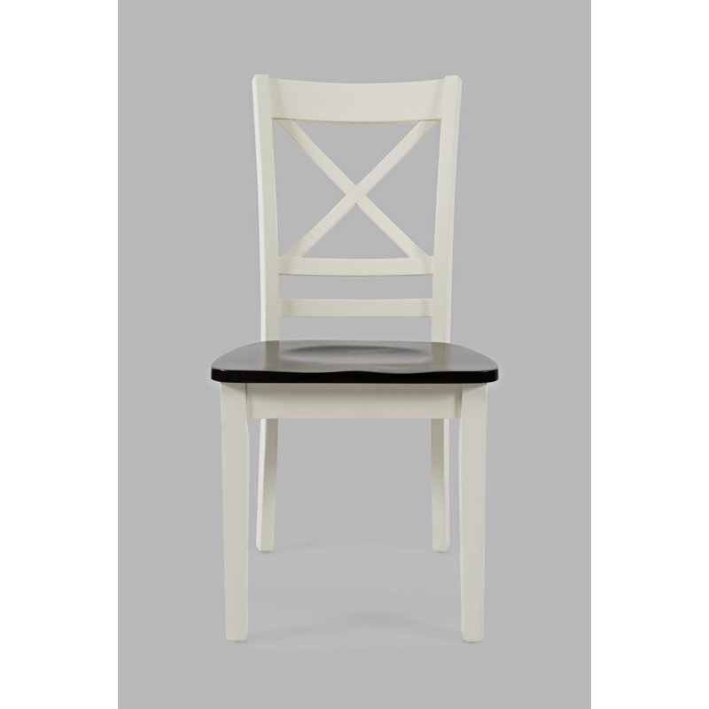 Chaise d'appoint en bois massif Paulis, Blanc