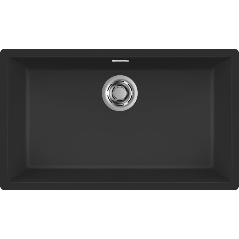 Multa Single Bowl Inset Kitchen Sink, Black