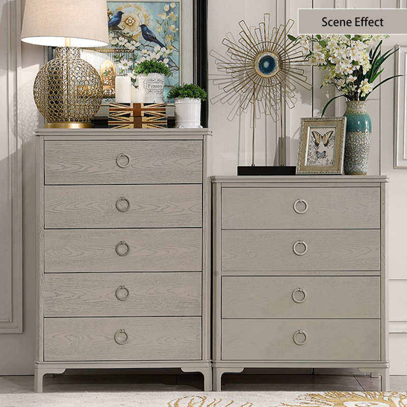 Meuble d'appoint en bois massif gris, H 43,31 po x L 29,13 po x l 16,93 po