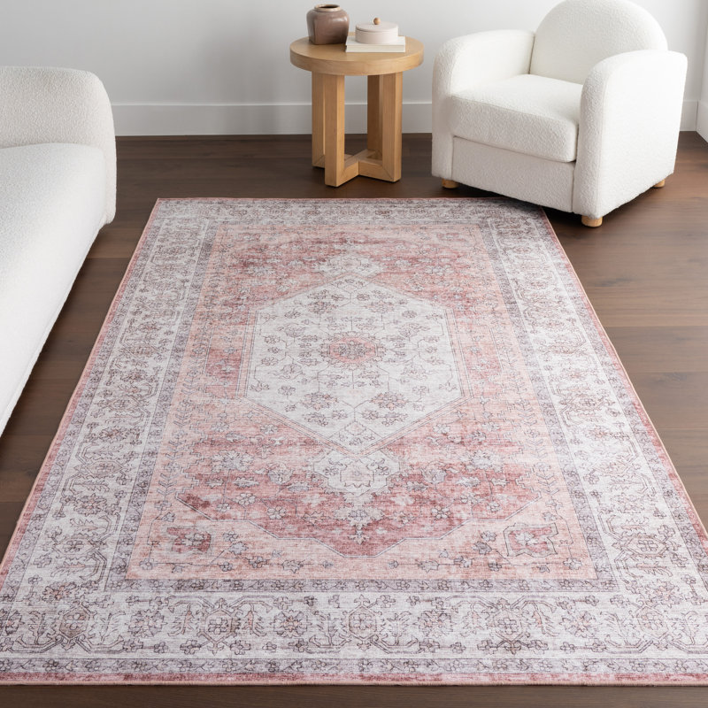 Prairie Medallion SplashGuard Machine Washable Area Rug, Rectangle 9' x 12'
