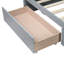Lit simple gris en bois d'hévéa massif, 2 tiroirs pour les vêtements et le rangement avec tiroirs, lit en bois, surface de sommeil confortable, grande capacité de tiroir-249333712