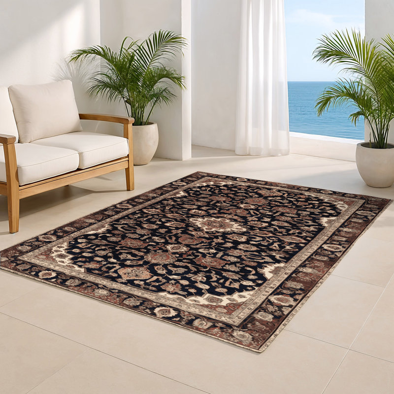 Persian Brown Indoor and Outdoor Area Rug, Rectangle 2' x 3'