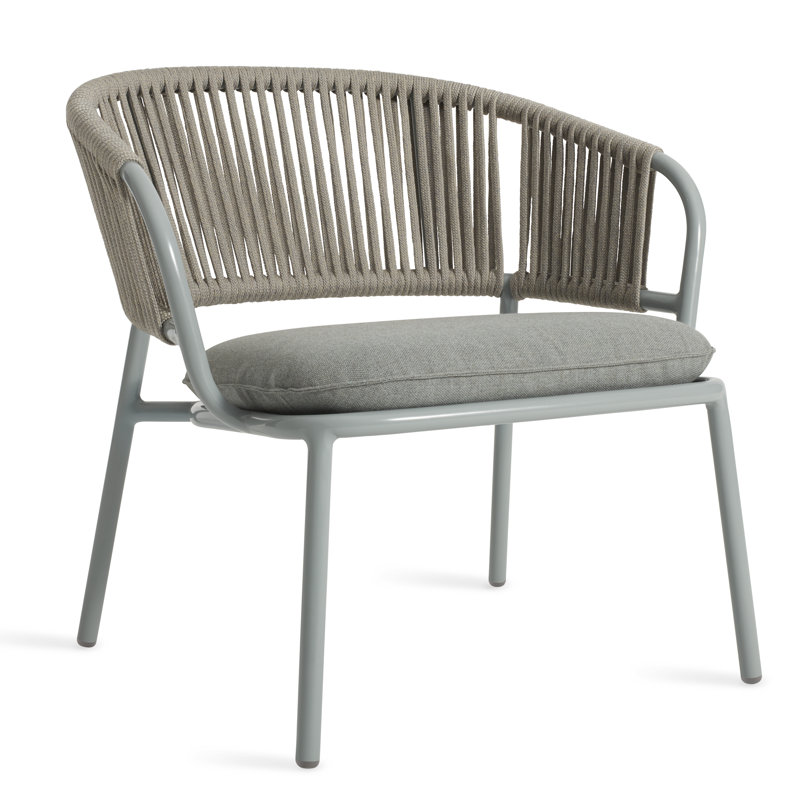 Mate Powder Coated Aluminum Outdoor Lounge Chair , Sunbrella® Cushions Included, Toohey Breezy Blue