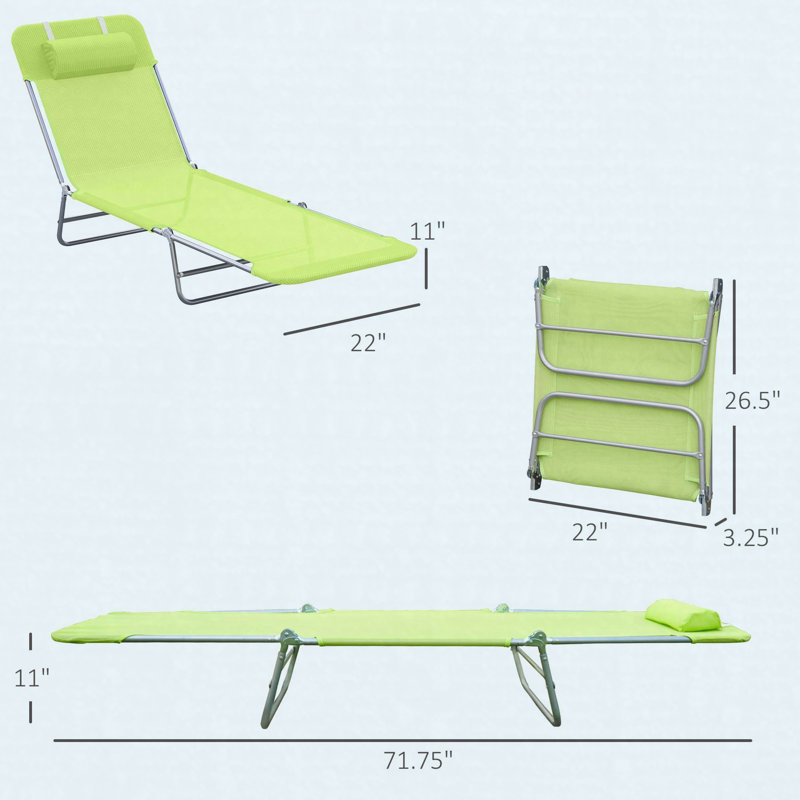 Chaise longue de piscine pliante à 6 positions Sun Lounger