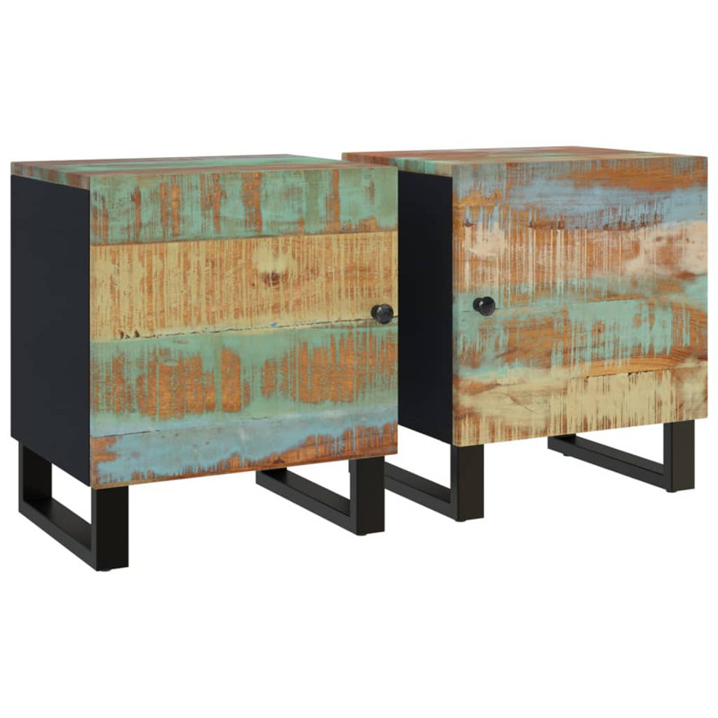 Kempler Iron Nightstand, Wood Mango, Set of 2