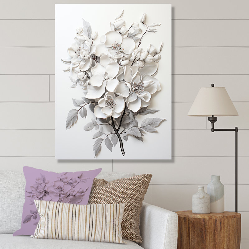Orchidée noire et blanche Tranquillity I, H 44 po x l 34 po x P 1,5 po, Toile tendue