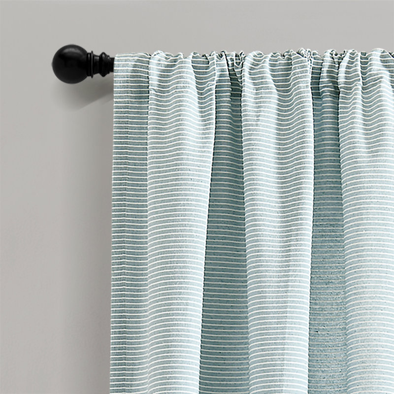 Panneaux de rideaux semi-diaphanes avec passe-tringle, Bleu