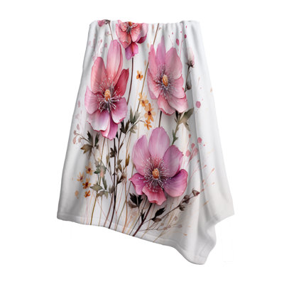 Jeté floral rose en minimalisme rose