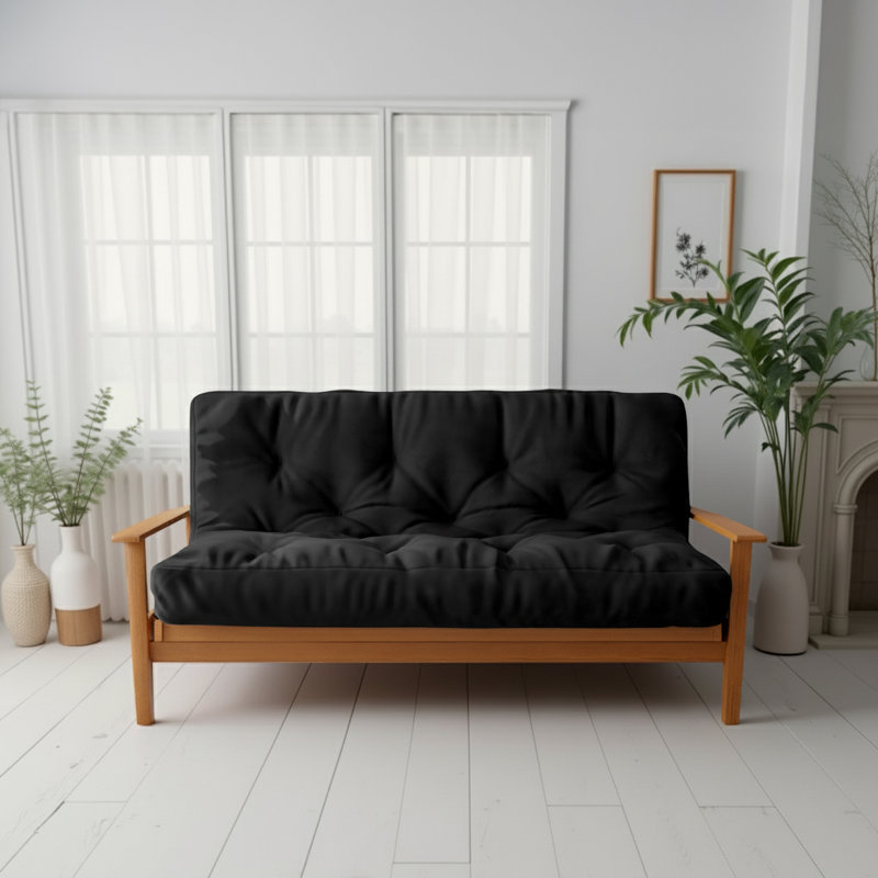 Matelas en mousse pour canapé-lit Futon de Lipson - , certifié CertiPUR-US, sans cadre, 8", Grand, Noir