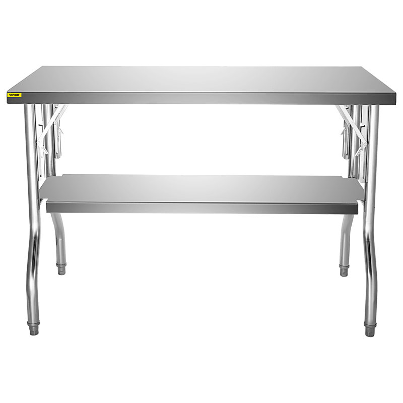 VEVOR Stainless Steel 48'' L x 30'' W x 33.5'' H Work Table
