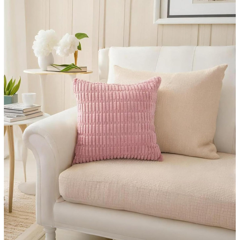 Striped Pink Cushion Cover, Pink